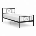 Lit simple cadre de lit noir en acier 90 x 190 cm 198 x 96 x 90 cm