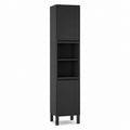 Colonne de rangement salle de bain noire en MDF 35 x 30 x 160 cm