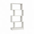Bibliothèque verticale blanche en panneaux de particules mélaminés 60 x 30 x 160 cm