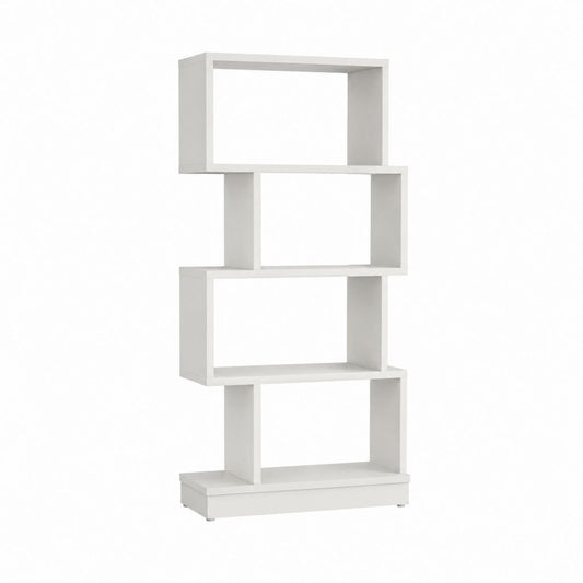 Bibliothèque verticale blanche en panneaux de particules mélaminés 60 x 30 x 160 cm